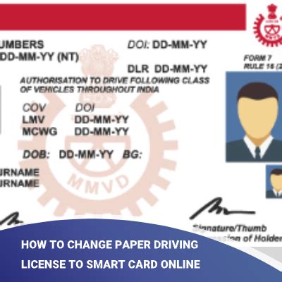 convert dl book to smart card|How to Change Paper Driving License to Smart Card Online.